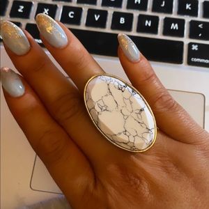 Samantha Willa dream on ring - white howlite